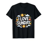 I Love Sunday Coffee Sunshine Relaxing Value Graphic T-Shirt, Men, Black, M