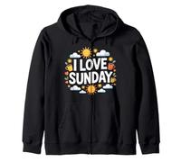 I Love Sunday Coffee Sunshine Relaxing Zip Hoodie