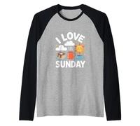 I Love Sunday Morning Pancakes Sunshine Raglan Baseball Tee