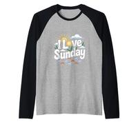 I Love Sunday Morning Sunshine Raglan Baseball Tee