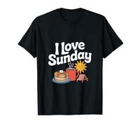 I Love Sunday Pancake Coffee Relax Sun T-Shirt