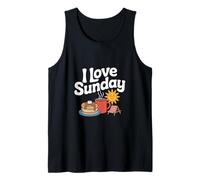 I Love Sunday Pancake Coffee Relax Sun Tank Top