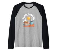 I Love Sunday Pancakes Coffee Relax Sun Raglan Baseball Tee