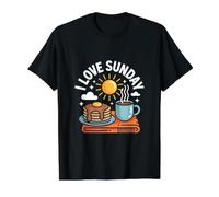 I Love Sunday Pancakes Coffee Relax Sun Value Graphic T-Shirt, Men, Black, M