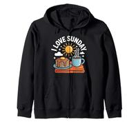 I Love Sunday Pancakes Coffee Relax Sun Zip Hoodie