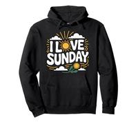 I Love Sunday Positive Sunshine Clouds Pullover Hoodie