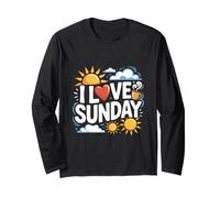I Love Sunday Sun Coffee Relaxing Vibes Long Sleeve T-Shirt