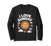 I Love Sunday Sunshine Coffee Croissants Long Sleeve T-Shirt