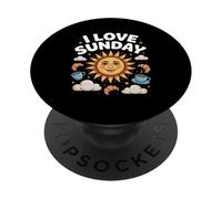 I Love Sunday Sunshine Coffee Croissants PopSockets Adhesive PopGrip
