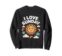 I Love Sunday Sunshine Coffee Croissants Sweatshirt
