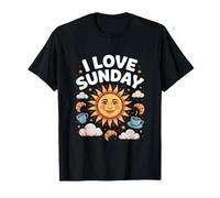 I Love Sunday Sunshine Coffee Croissants T-Shirt