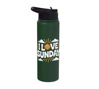 I Love Sunday Sunshine Happy Vibes Fun Stainless Steel Insulated Water Bottle
