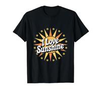I Love Sunshine Cheerful Radiant Vibes Value Graphic T-Shirt, Men, Black, S