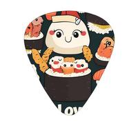 I Love Sushi Guitar Picks Gift Set - Smooth Durable Plectrums For Acoustic, Electric & Bass Guitar, Perfect Present For Guitar Lovers & Musicians