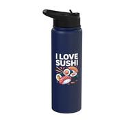 I Love Sushi Japanese Cuisine Fun Stainless Steel Insulated Water Bottle