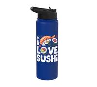 I Love Sushi Roll Lovers Delight Art Stainless Steel Insulated Water Bottle