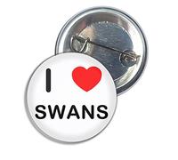I Love Swans - 77mm Button Badge