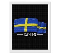 I Love Sweden Swedish Flag Diamond Art Painting Kit Full Drill Paint Round Crystal Points for Adult Beginners