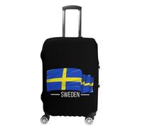 I Love Sweden Swedish Flag Luggage Case Cover Protective Washable Suitcase Covers Anti Scratch Baggage Fits 19-32 Inch S
