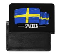 I Love Sweden Swedish Flag Passport Holder Cover Wallet with ID Card Slot Slim Travel RFID Blocking Case Protector Essentials for Women Men