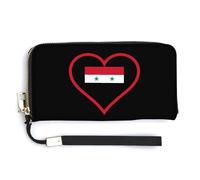 I Love Syrian and Heart Leather Wallet Fashion Purse Long Pouch with Wrist Strap for Men Women