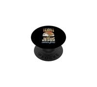 I Love Tabbies But Jesus Comes First Funny Christian Cat PopSockets Adhesive PopGrip