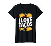 I Love Tacos Design for Foodies Value Graphic T-Shirt, Women, Black, L