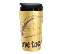 I Love Tacos-Food Printed Reusable Coffee Mug Insulated Travel Drinking Cup Water Bottle with Lid 250ml