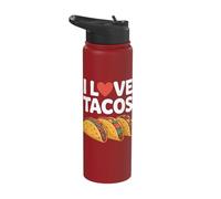 I Love Tacos Graphic Delight Stainless Steel Insulated Water Bottle