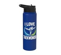 I Love Taekwondo Enthusiast Pride Stainless Steel Insulated Water Bottle