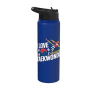 I Love Taekwondo Martial Arts Pride Stainless Steel Insulated Water Bottle
