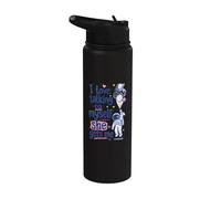 I Love Talking to Myself Astronaut Space Planets Balloon Stainless Steel Insulated Water Bottle