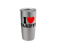 I Love Tariffs Red Heart Funny Trump Tariff Stainless Steel Insulated Tumbler
