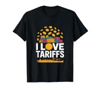 I Love Tariffs Trade Humor Shipping Value Graphic T-Shirt, Men, Black, XL