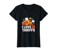 I Love Tariffs Trade Policy Statement Value Graphic T-Shirt, Women, Black, L