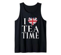 I Love Tea Time Great Britain Flag Heart Tank Top