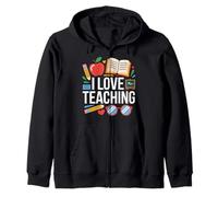 I Love Teaching Enthusiastic Learning Zip Hoodie