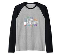 I Love Technology Circuit Board Devices Raglan Baseball Tee