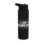 I Love Technology Circuit Board Devices Stainless Steel Insulated Water Bottle