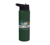 I Love Technology Circuit Board Devices Stainless Steel Insulated Water Bottle