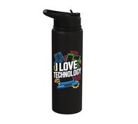 I Love Technology Circuit Board Passion Stainless Steel Insulated Water Bottle
