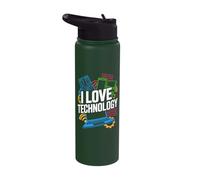 I Love Technology Circuit Board Passion Stainless Steel Insulated Water Bottle