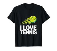I Love Tennis Ball Speeding Passionate Fans Value Graphic T-Shirt, Men, Black, S