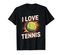 I Love Tennis Passionate Expression Value Graphic T-Shirt, Men, Black, S