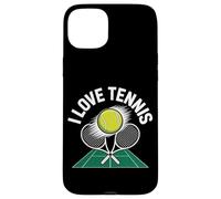 I Love Tennis Racquet Court Enthusiast Case for iPhone 15 Plus