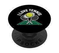 I Love Tennis Racquet Court Enthusiast PopSockets Adhesive PopGrip