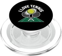 I Love Tennis Racquet Court Enthusiast PopSockets PopGrip for MagSafe