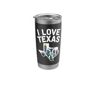 I Love Texas Cactus Bluebonnet Graphic Stainless Steel Insulated Tumbler