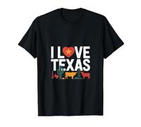 I Love Texas Cactus Cattle Oil Rig Value Graphic T-Shirt, Men, Black, S