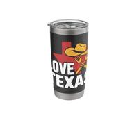 I Love Texas Cowboy Hat Forks Graphic Stainless Steel Insulated Tumbler